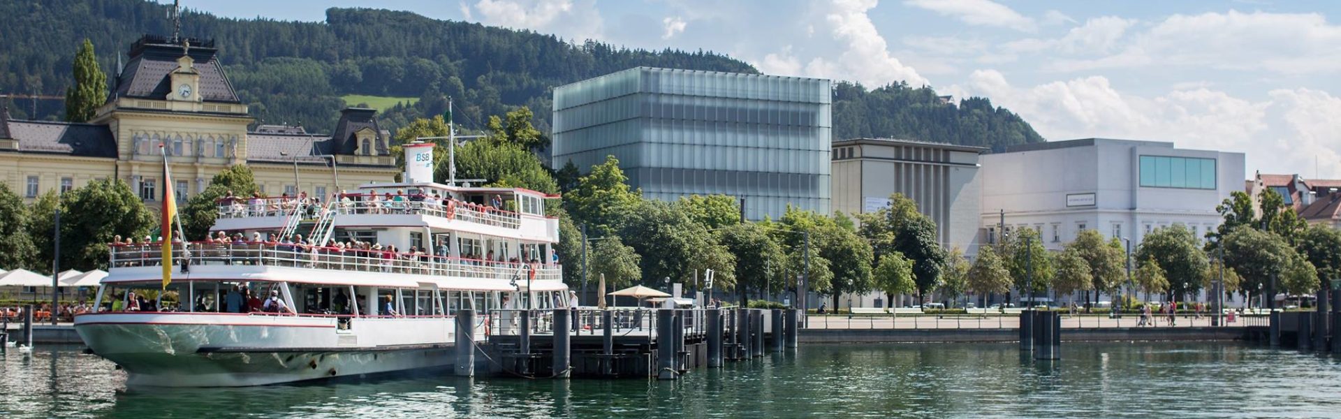 Bregenz, Schiff der Vorarlberg Lines im Hafen, Kunsthaus Bregenz, vorarlberg museum (c) Petra Rainer